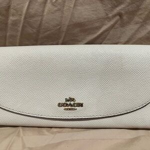 Coach White Leather Clutch